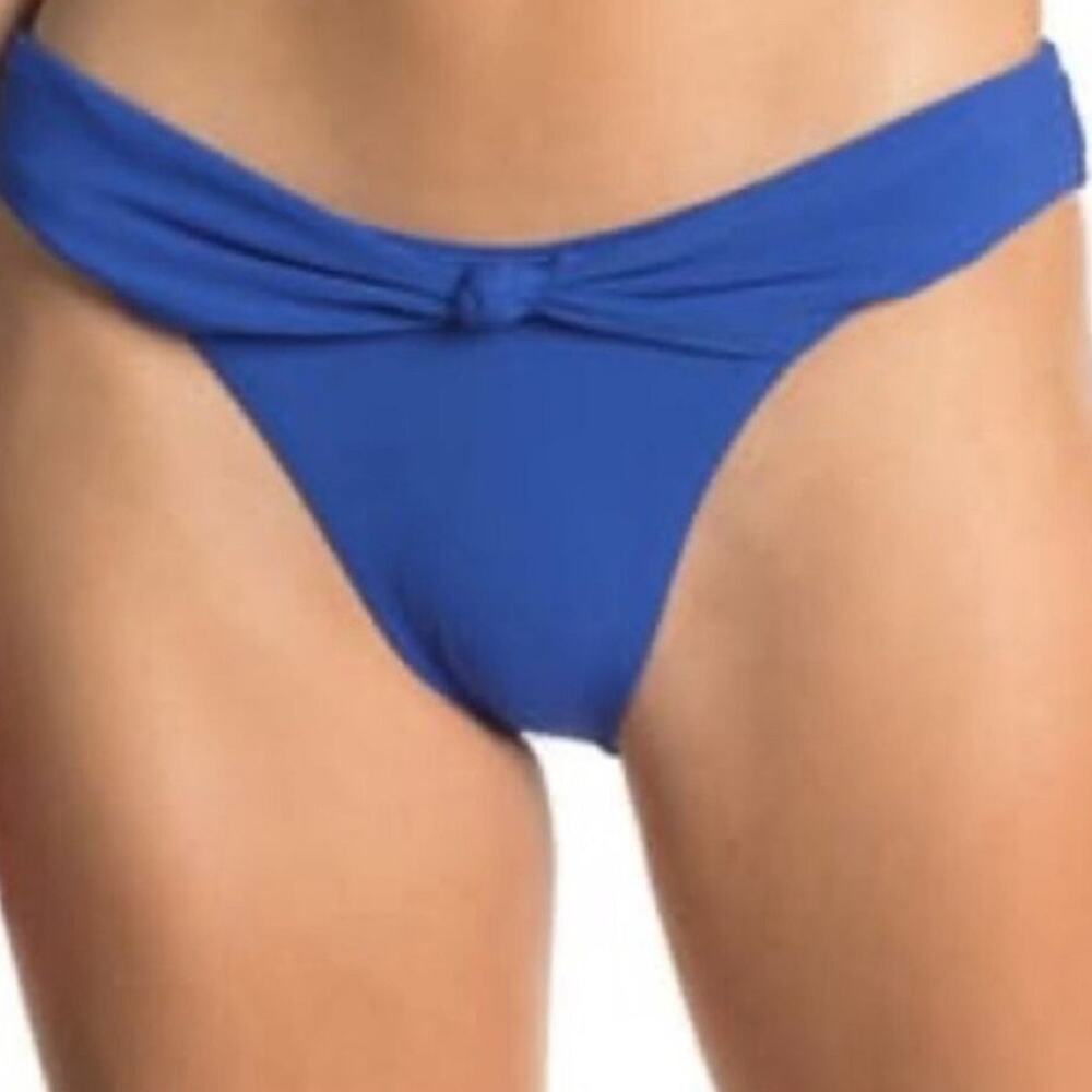 ROBIN PICCONE Olivia Bikini Bottoms Size Small NEW Hipster Knot Blue Swim NWOT